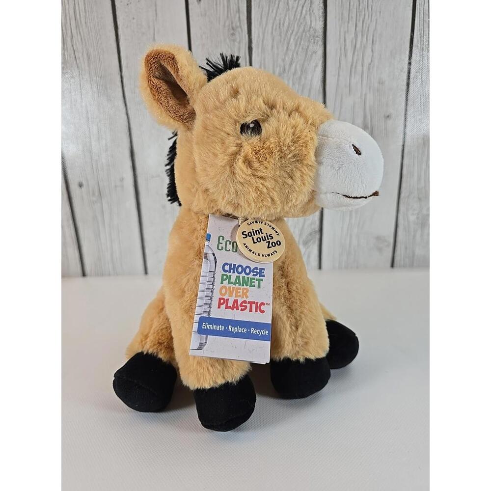 Eco Pals Donkey Plush St Louis Zoo Recycled Grey Stuffed Animal Toy 8in